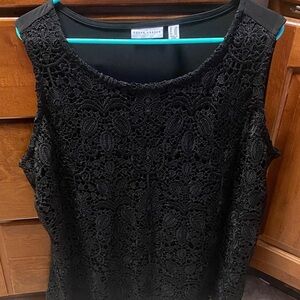 ❤️❤️❤️ HOST PICK!! Susan Graver Black Lace 2X Sleeveless Top Summer Fall